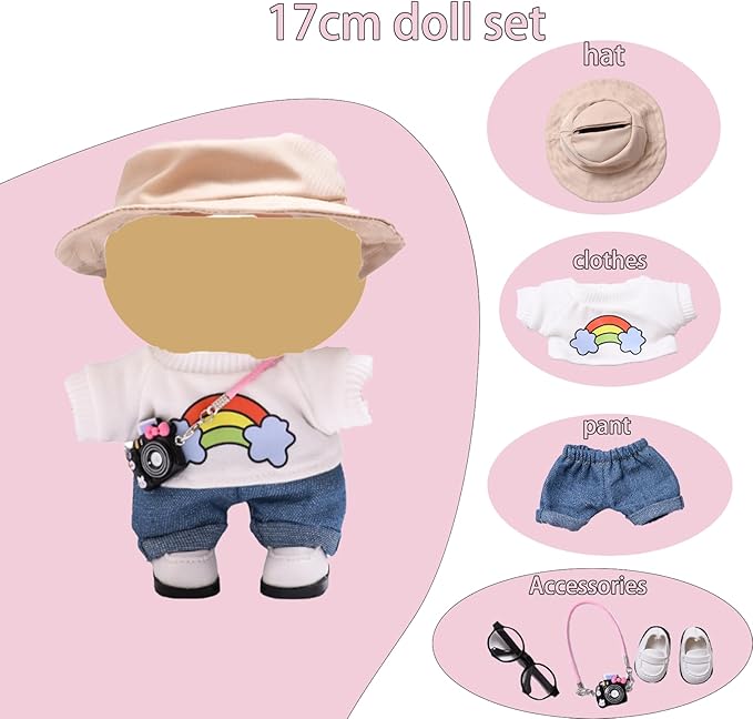 17cm Dolls Clothes - 6.7 Inches Cute Clothes Outfit & Accessories,17CM Doll of The House Accessories Outfits (Style-F)