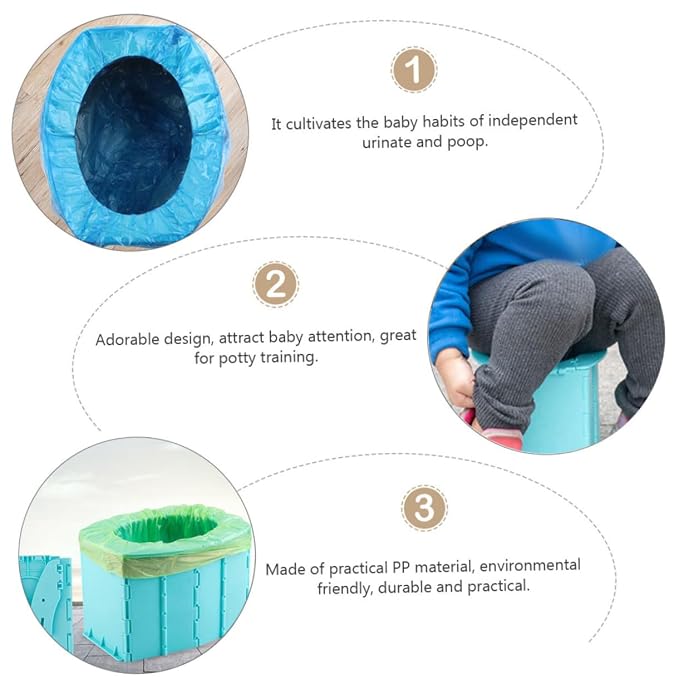 Portable Folding Potty Toilet Made of PP Material for Travel and Car Use Foldable Design Promotes Independent Toilet Training for Boys