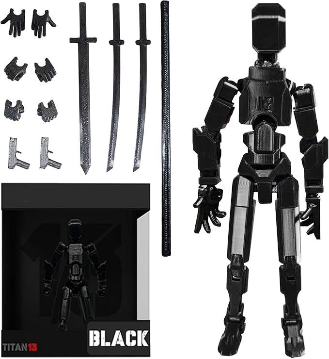 Assembly Completed T13 Action Figure, Titan 13 3D Printed Action Figure, 3D Printed Titan13, Assembled Dummy 13 Lucky 13 Toy Figure