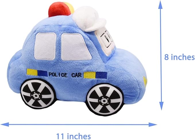 Soft Plush Police Car Stuffed Toy Super Cute Blue Squad Cars Plushie Excellent Gifts for Kids or Birthday Party 11 Inches (Police Car)