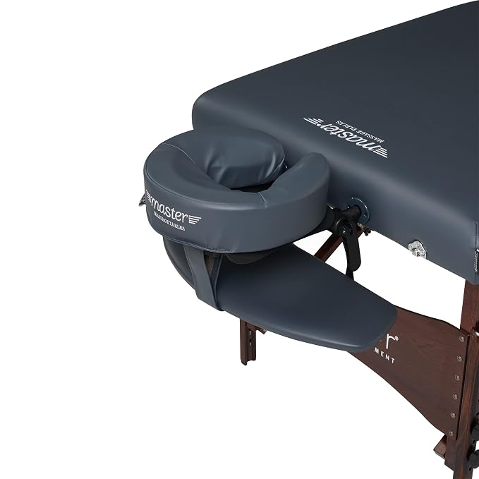 Master Massage Newport Royal Blue 30" Professional Portable Massage Table Package in Black with Ambient Lighting System