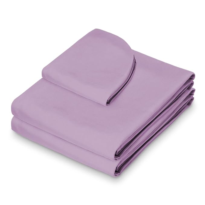 Saloniture 3-Piece Microfiber Massage Table Sheet Set - Premium Facial Bed Cover - Includes Flat and Fitted Sheets with Face Cradle Cover - Lavender