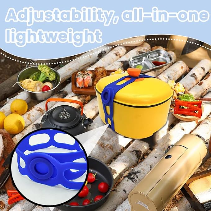 21.5in Reusable Silicone Latch Strap - Universal Slow Cooker Lid Holder & Strap for Transport, Heavy Duty Elastic Tie for Bento Box, Yoga Mat & Luggage, BPA-Free (Grey-1PCS)