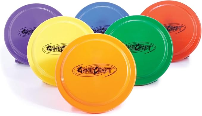 9" Plastic Flying Discs (Set of 6), Multi