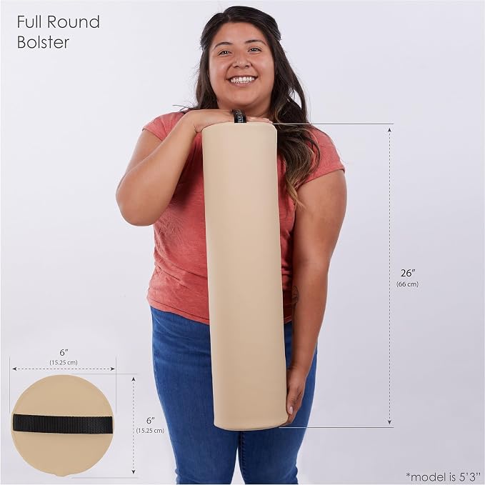 EARTHLITE Professional Massage Therapy Bundle: (1) 2-in-1 Fleece Table Warmer (30” x 72”) & (1) Full Round Massage Bolster Pillow (Black)