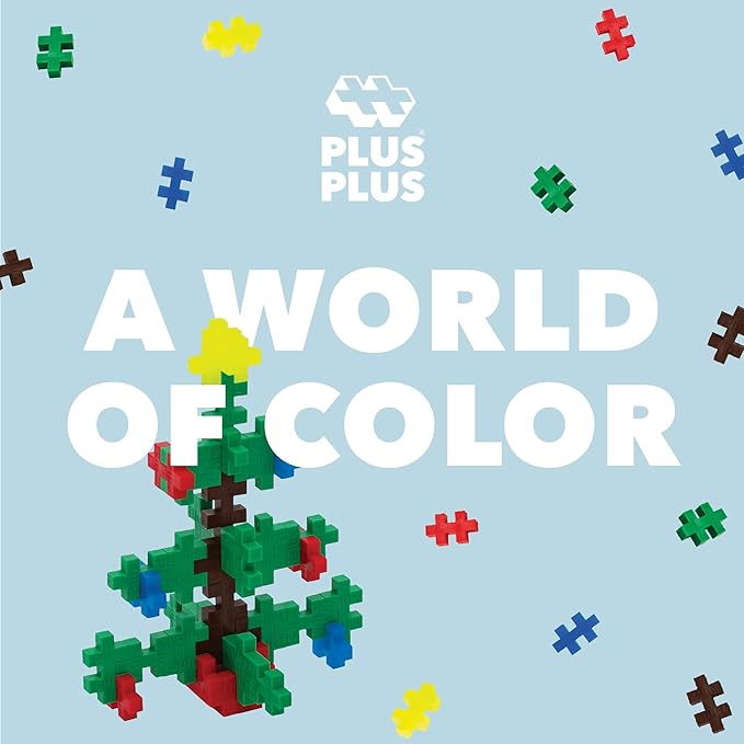 Plus Plus 3D Puzzle Building Block Set, 70 Mini Interlocking Pieces, Fun Holiday Activities for Kids - Christmas Tree Mini Maker Tube