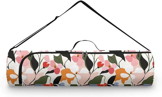 Yoga Mat Bag with Adjustable Shoulder Strap and Handle Zipper, 30in Wide x 6.3in Diameter for Yoga Mat Storage