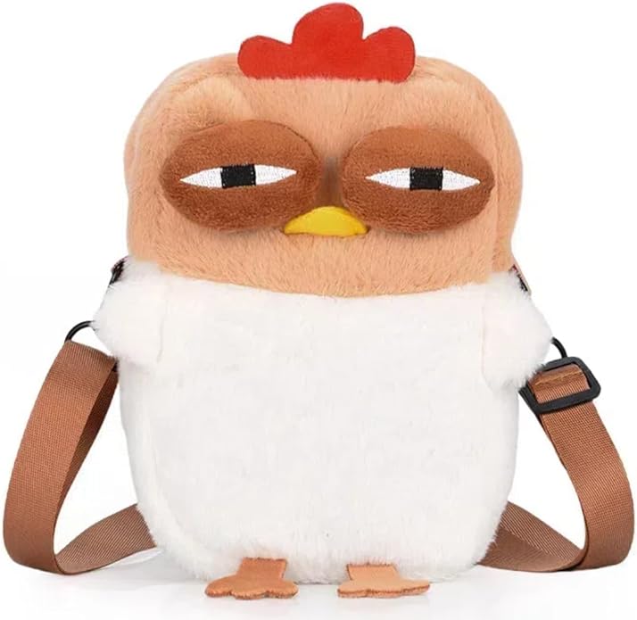 Cute Chick Mini Novelty Kids Kawaii Plush Anime Crossbody Bag for Little Girls - Fluffy Purse