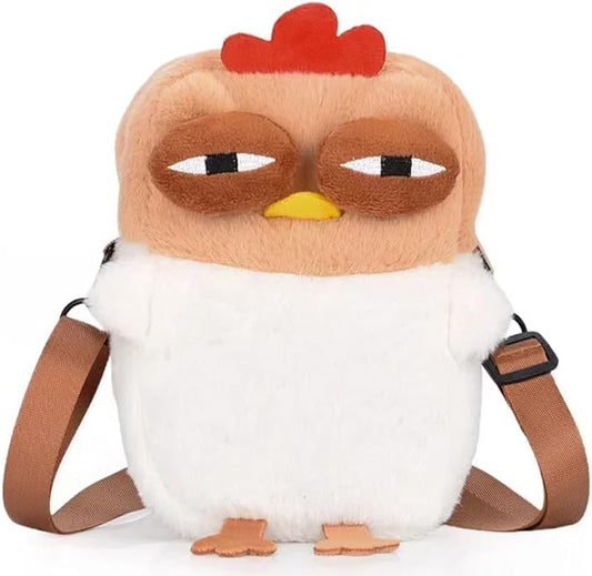 Cute Chick Mini Novelty Kids Kawaii Plush Anime Crossbody Bag for Little Girls - Fluffy Purse