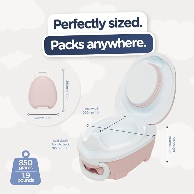 My Carry Potty - Blush Pink Travel Potty, Award-Winning Portable Toddler Toilet Seat for Kids to Take Everywhere