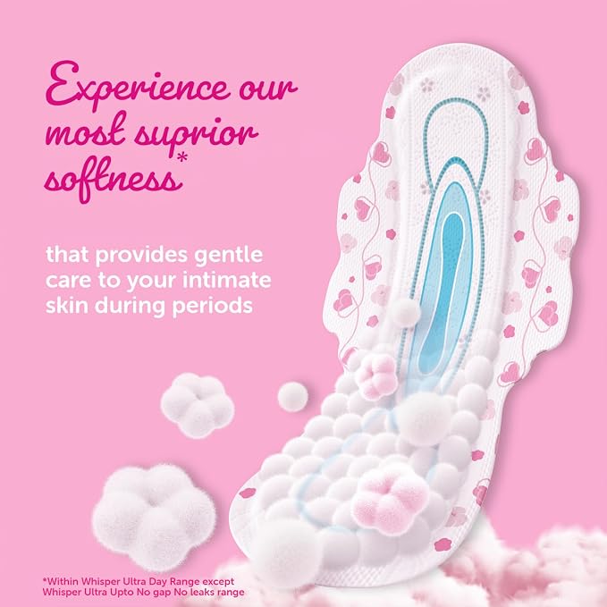 Whisper Ultra Soft Sanitary Pads - 30 Pieces (XL Plus)