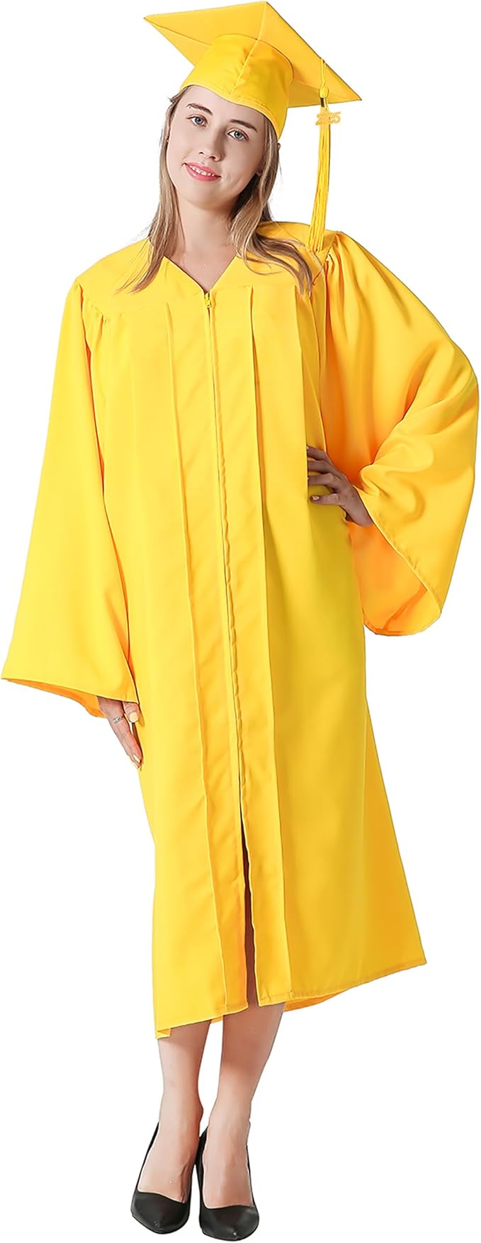 GraduationMall Matte Graduation Gown Cap Tassel Set 2025 for High School and Bachelor