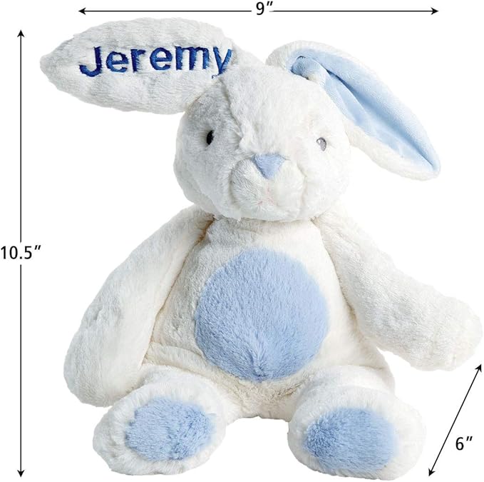 Lillian Vernon My First Easter Bunny Plush Blue Toy - Stuffed Animal with Customizable Embroidered Name for Boys & Girls, Personalized Kids & Toddler Gifts, 16 Inches Tall