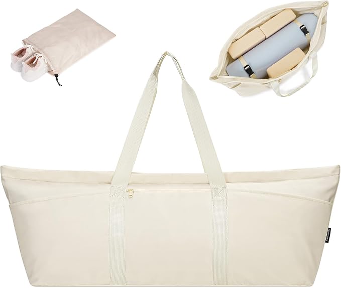sportsnew Large Yoga Mat Bag with Shoes Compartment and Wet Pocket Ladies Pilates Gym Tote Bag with Yoga Mat Holder Strap for Women Men Workout Carrier Stuff Accessories