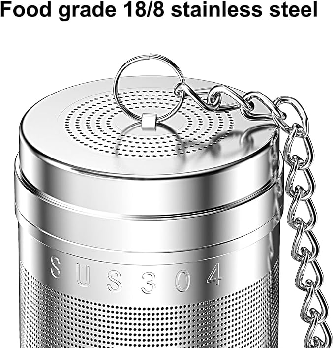 2 Pack 18/8 Stainless Steel Tea Infuser, Extra Fine Mesh Tea Infusers for Loose Tea, Tea Strainer Steeper Filter for Brew Tea, Spices & Seasonings (2)