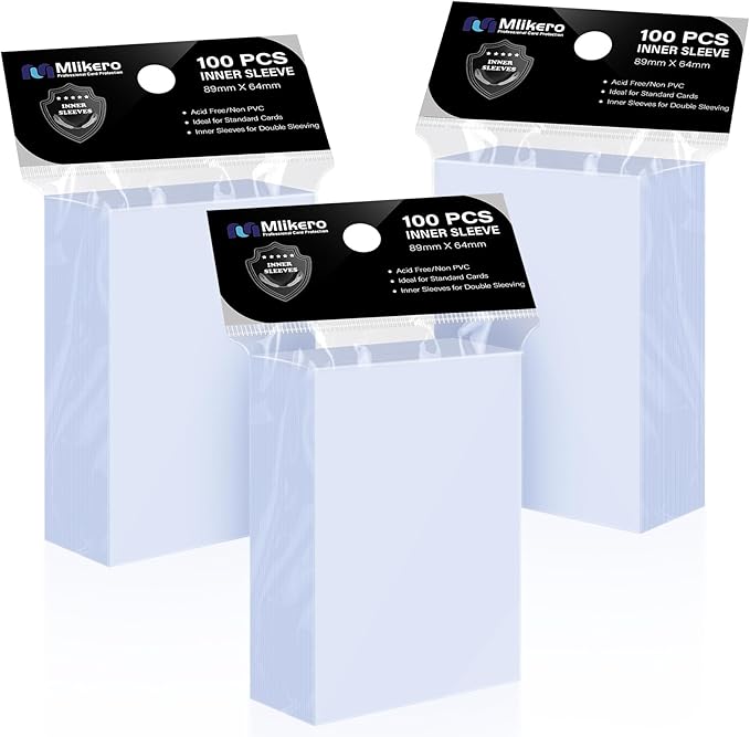 300 Pack Card Sleeves, Perfect Fit Inner Sleeves Ideal for Double-Sleeving, Trading Card Sleeve Compatible with MTG, TCG, Gaming Cards