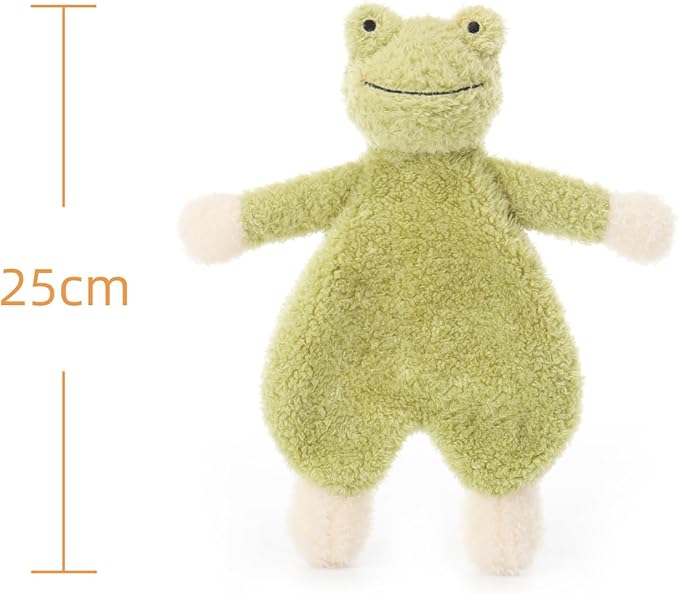 Apricot Lamb Stuffed Animals Security Blanket Green Frog Infant Nursery Character Blanket Luxury Snuggler Plush 10 Inches