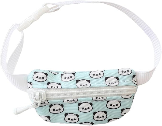 Doll Bag Accessories, Mini Doll Messenger Bag Decoration for 17cm Dolls, Cute Fashion Cartoon Panda Bag Outfit Accessory for 1st/2nd/3rd Gen Monsters Dolls Blue