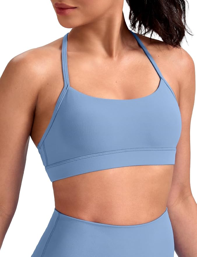 HeyNuts to Freest Womens Y Back Sports Bra, Spaghetti Strap Racerback Low Impact Workout Yoga Tops Padded A-C Cups *Updated