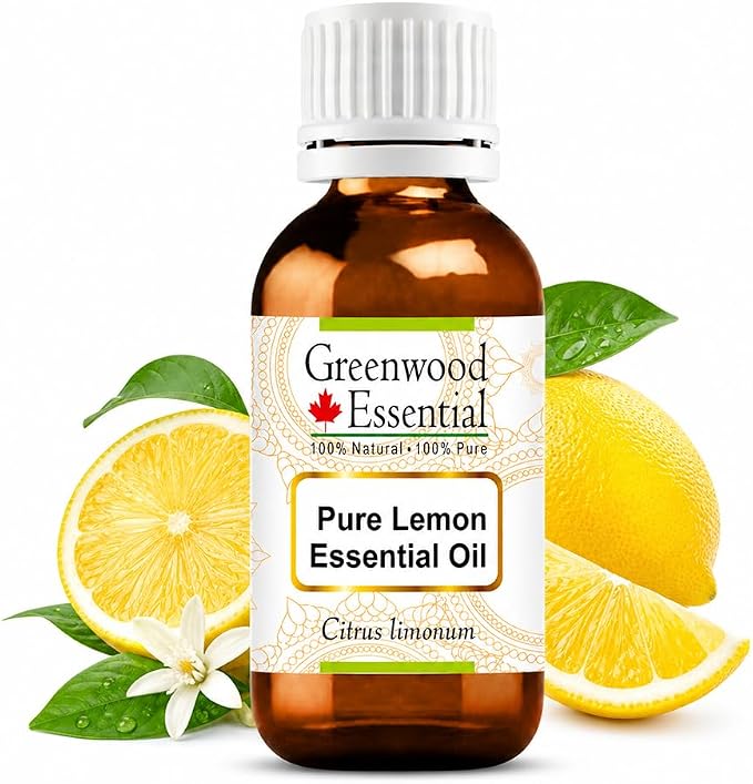 Greenwood Essential Pure Lemon Essential Oil (Citrus limonum) Steam Distilled 5ml (0.16 oz)