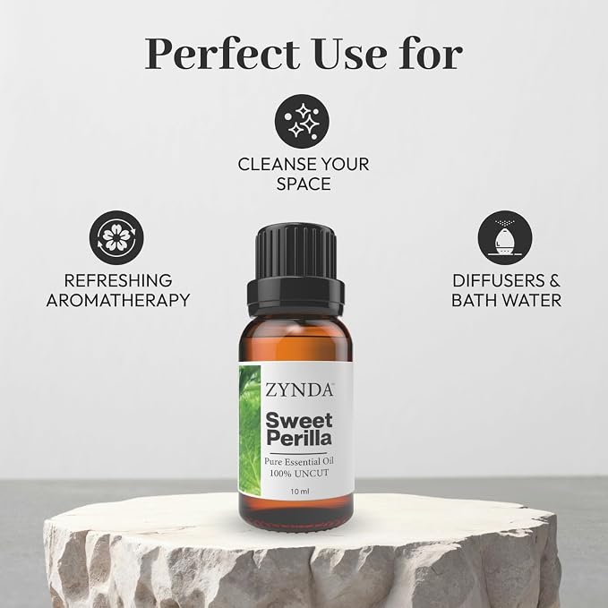 Sweet Perilla Essential Oil – 100% Pure & Natural Essential Oils | Lab Tested Uncut Aromatherapy Oils for Relaxation, Skin & DIY Spa | Premium Perilla Seed Oil 10ml