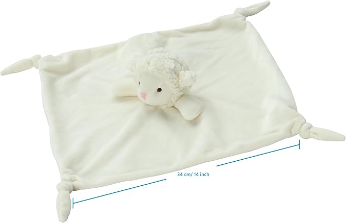CREVENT Cozy Plush Baby Security Blanket Loveys for Baby Girls Boys, for Newborns (Ivory Sheep + Tag)