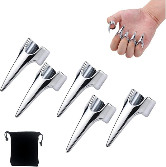 5X Back Scratcher Nail Covers Backscratcher Grating Back Tickler Tools for Women Men Backs Scratchers Tickle Touching Cosplay Stainless Steel Smooth Pets Nails Scratching Hair Parting Ring