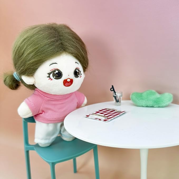 Plush Doll Clothes Solid Color T-Shirt Pants Dress Up Accessories for 10cm 15cm-17cm 20cm Doll (A4, 20cm)