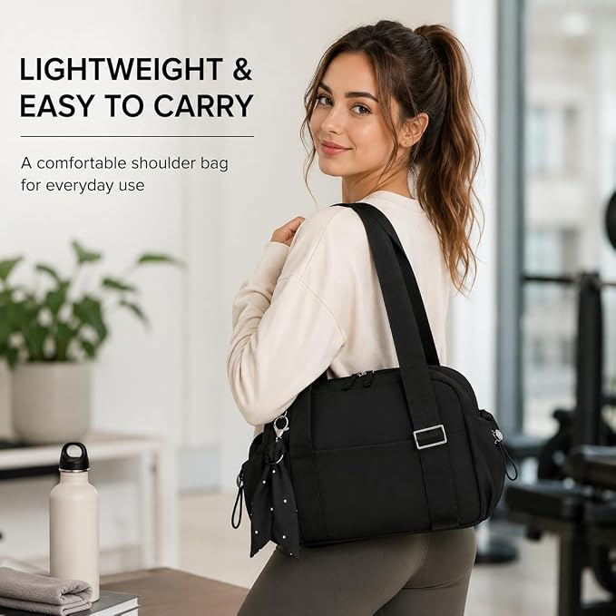 LOIDOU Aesthetic Mini Gym Bag for Women with Wet Dry Pocket, Lightweight Dance Ballet Gymnastic Small Tote Bag for Workout Yoga Clean Girl Lifestyle Overnight Weekend Trip