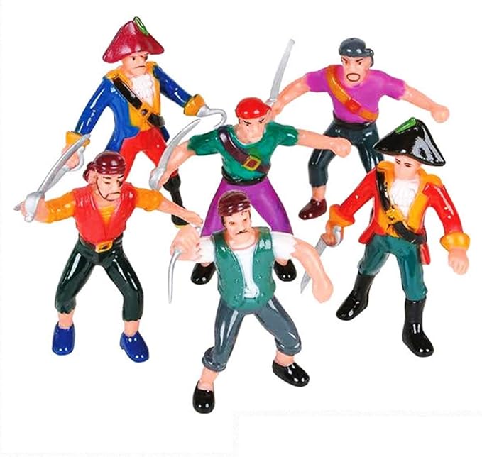 ArtCreativity Pirate Action Figures - Pack of 12 - Pirate Plastic Figures in Assorted Poses - Fun Pirates Figurines Party Favors and Prizes for Kids Ages 3-5 5-7