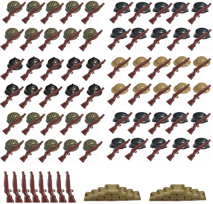 WW2 Military People Building Set Army Men Action Figures, World War 2 Soldier Figures American vs German Army Battle WW2 Playset / 100 pcs (Armey Men 2)