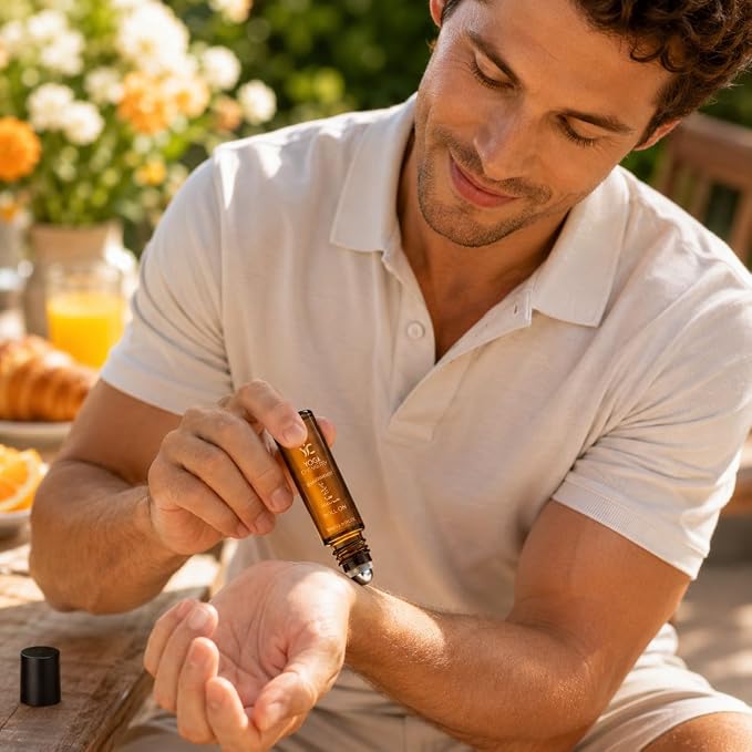Sunlit Mood Essential Oil Roll On | Joy & Warmth Mood Ritual | Pre-Diluted Aromatherapy Pulse Point Roll On | 100% Pure Essential Oils | Citrus Floral Blend | 10 ml / 0.34 fl oz
