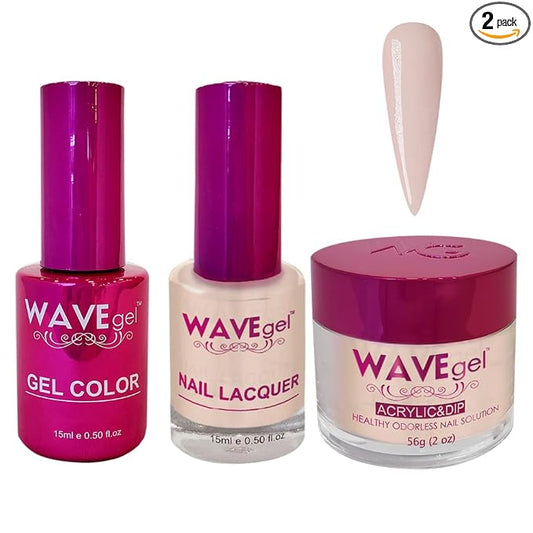 WAVEGEL Soak-Off Gel, Nail Lacquer & Acrylic/Dip Powder Matching Set - Princess Collection - #23 Toneless