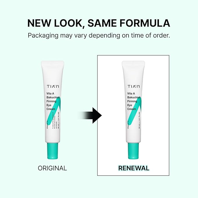 TIAM Vita A Bakuchiol Firming Eye Cream, 1.01 fl oz, Retinol Alternative Anti-Aging Cream for Wrinkles, Dark Circles, and Puffiness, Fragrance-Free Under-Eye Cream, Korean Skin Care