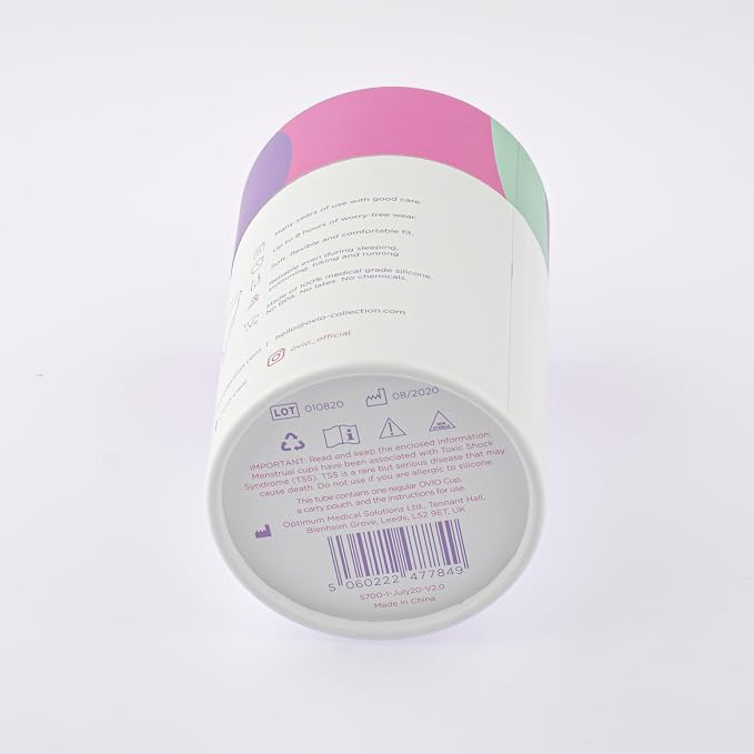 OVIO Menstrual Cup - Reusable Soft and Flexible 100% Medical Grade Silicone Cup with Travel Pouch - Leak Free and Reliable with Size Replacement Guarantee