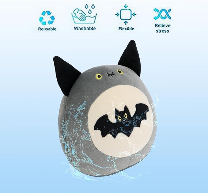 Bat Plush Toy Bat Stuffed Animal Cute Halloween Bat Plushies Pillow Soft Plushie Doll Gifts for Kid Decor, Halloween Bat Plush(9 Inch)
