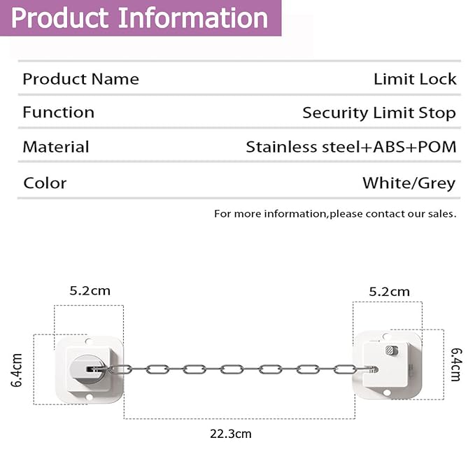 Child Proof Door Lock, Adjustable Latch, 1 Pack | Cat Door Latch, 3M Adhesive, For Baby, Dementia & Pets, No Tools Needed