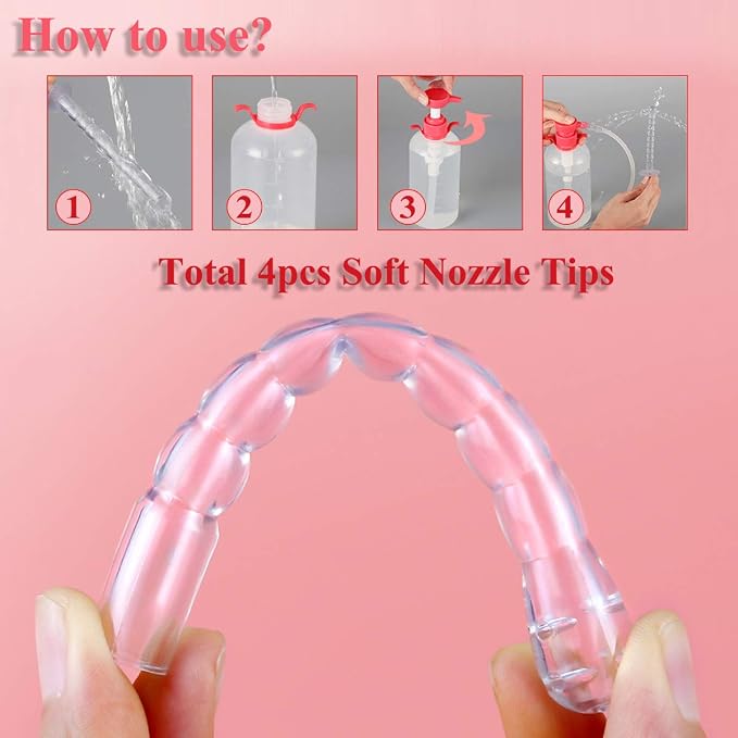 LIVE4COOL Douche Bottle for Women Reusable Vaginal Cleansing System, 600ml/20.3oz Reusable Vaginal Enema Douche, Capacity Cleanser with 4 Nozzles, Storage Bag, Non-Toxic