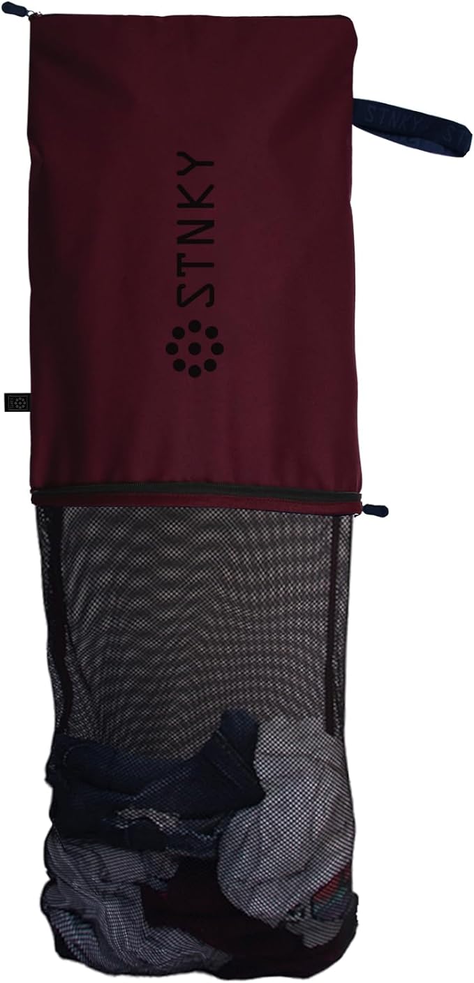 STNKY Bag Pro - Laundry Bag - Wash Bag for Health Workers, Sports, Fitness & Travel (Standard, Burgundy)