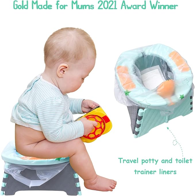 Potty Chair Liners, Portable Disposable Potty Liner Bags for Universal Potty Training Toilet Seat, Toddler Outdoors Travel Baby Toilet Liners - 60 Pack