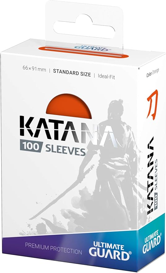 Ultimate Guard Katana Card Sleeves: 100 Standard Size TCG Sleeves, 66 x 91mm, Orange Back, Tournament Quality, No PVC & Acid-Free, High Clarity