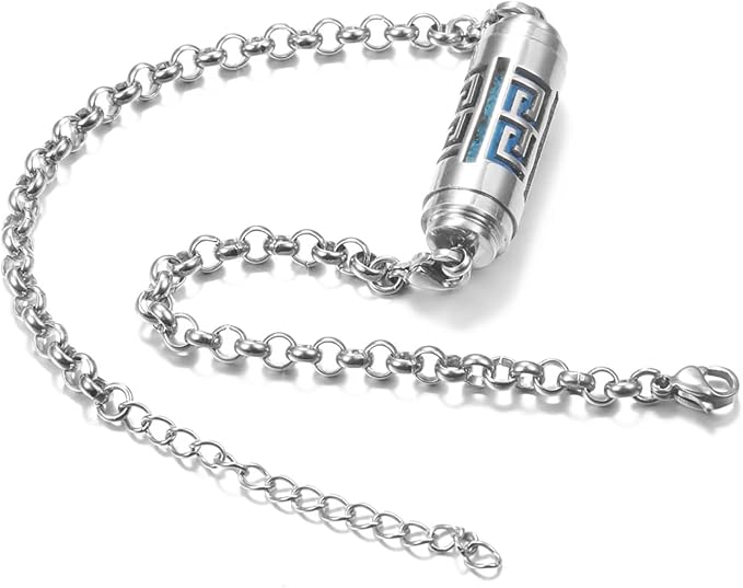 Essential Oil Bracelet,Essential Oil Diffuser Bracelet Stainless Steel Aromatherapy Locket Adjustable Diffuser Bracelet Unisex (Cover-A)