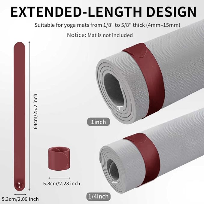 Yoga Mat Carrier Strap, Adjustable Thick Straps Sling for Carrying Large Mats, Stretching Band