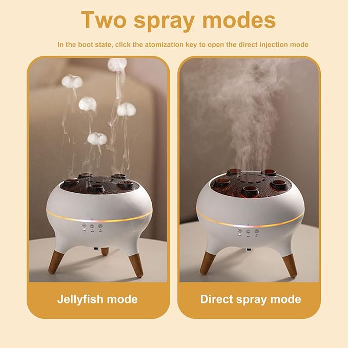 Jellyfish Diffuser, 250ML Essential Oil Diffuser Air Humidifiers Dynamic Sound Pickup Ultrasonic Aromatherapy Remote Control for Home Bedroom Office(with Remote, ETL Listed Power Adapter)