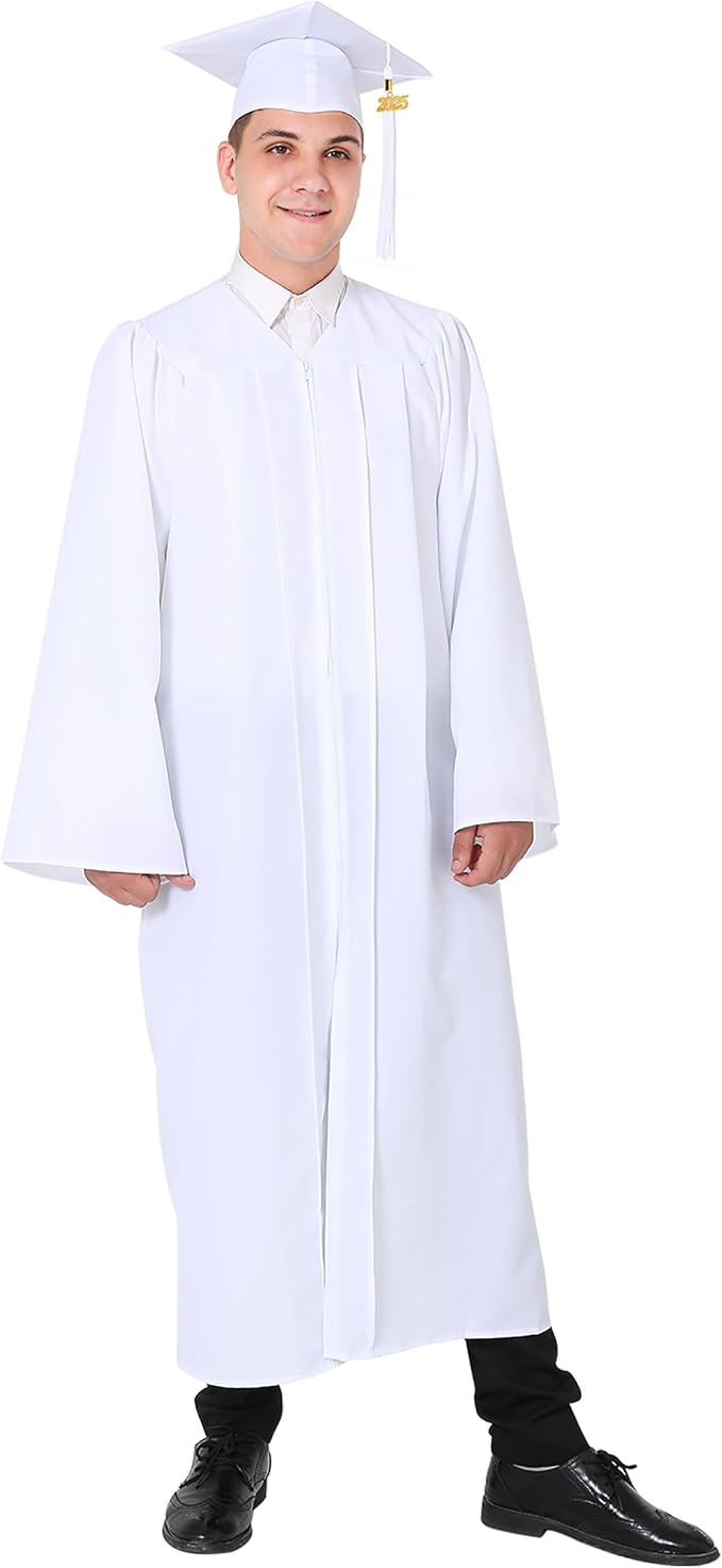GraduationMall Matte Graduation Gown Cap Tassel Set 2025 for High School and Bachelor