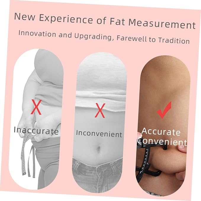 2pcs Body Measuring Caliper and Tape Accurate Fat Measurement Tool for Health Monitoring Includes Easy Use User Guide for Men and Women