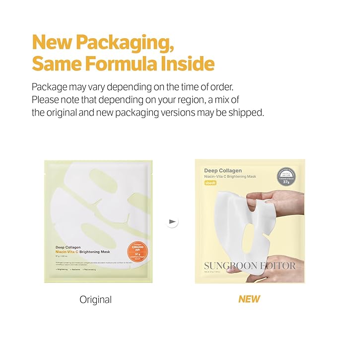 SUNGBOON EDITOR Deep Collagen Niacin-Vita C Overnight Mask | Brightening & Wrinkle Care Mask | 2,160,000PPB Collagen + Niacinamide + Vita C | Korean Skincare, 4ea | Valentines Day Gifts for Woman
