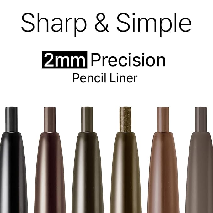 CLIO Sharp So Simple Waterproof Pencil Liner, 2mm Ultra Slim Precision Tip, Smooth Tug Free, Smudge Resistant Long Wear Formula, Clean Eye Definition, Easy Control For Daily Makeup (011 Mute Gray)