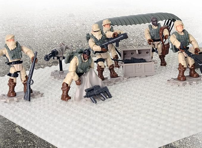 Special Forces Mini Military Action Figure with Weapons and Accessories Building Blocks Playset, 8 PCS 1:36 Scale Army Men Figure, Multiple Movable Joints, Best Gift for Kids 8 9 10