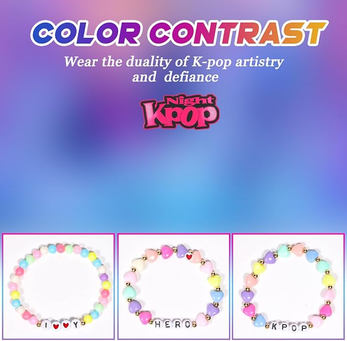 AICase for Kpop Bracelets Merch Gifts Toys Stuff Inspired Bracelets Friendship K_Pop Outfit Cosplay Costume Merchandise Jewelry Gifts for Fans Women Birthday Christmas Stocking